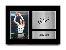 Larry Bird Celtics Cool Gift Idea Signed Autograph A4 Picture for Basketball Fan