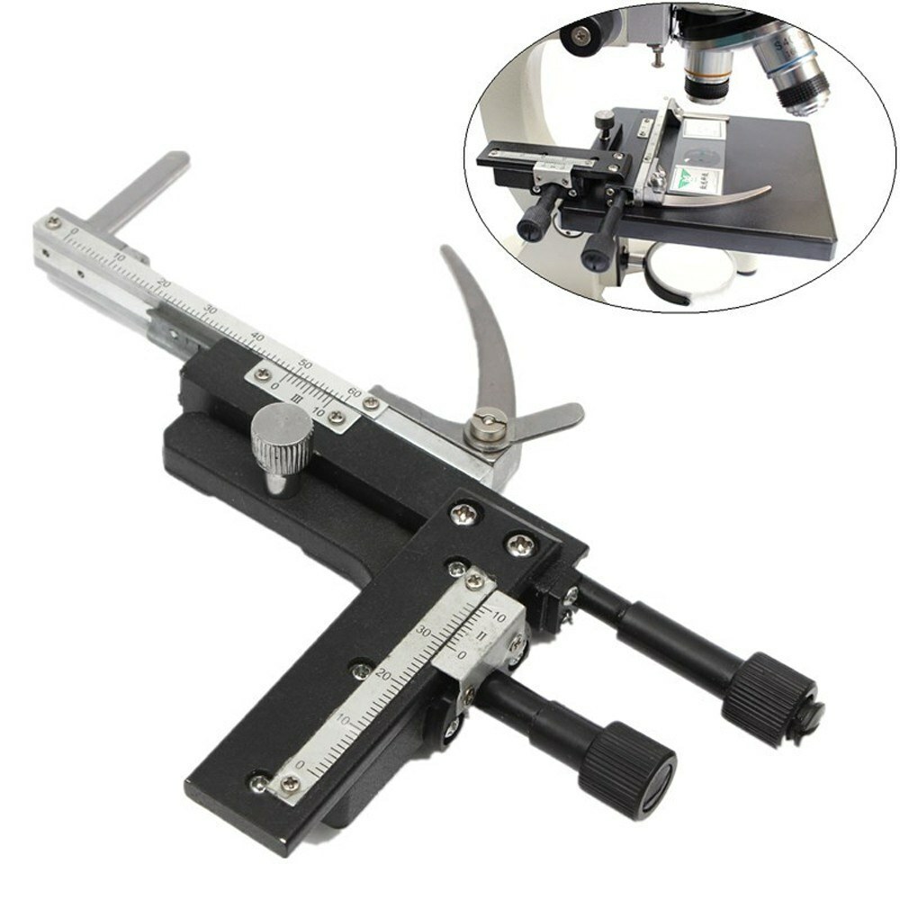 X-Y Movable Stage Attachable Microscope Mechanical Stage Plastic