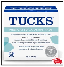 TUCKS Medicated Cooling Pads, 100 Count – Pads with Witch Hazel, Cleanses Sensit