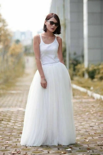5 Layer Tulle Long Skirt Tutu Women Maxi Wedding Skirts Party Prom Underskirt 11 - Picture 10 of 39