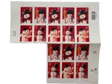 2002 37 cent Christmas Snowman 3/4 Sheet of 16 Scott #3676-3679, Mint