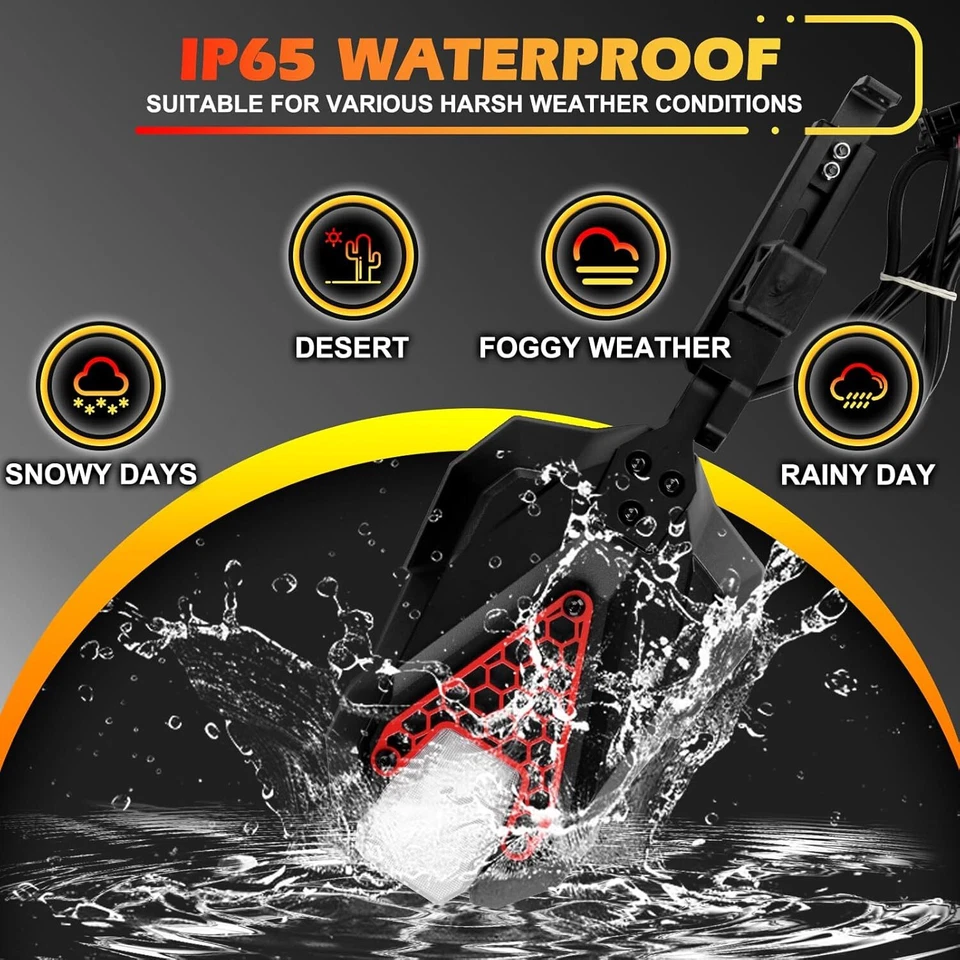 2pcs Side View Mirror W/Turn Light For Jeep Wrangler JL JLU Gladiator JT 2024-25 — 第 4/4 张图片