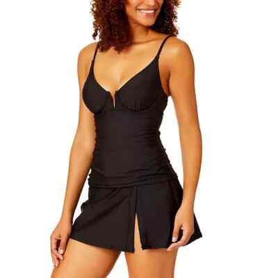 Anne Cole Ladies Tankini Swim Top Size M  Black