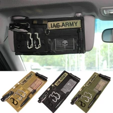 Tactical Molle Car Sun Visor Panel Organizer Nylon Webbing Storage Holder Pouch