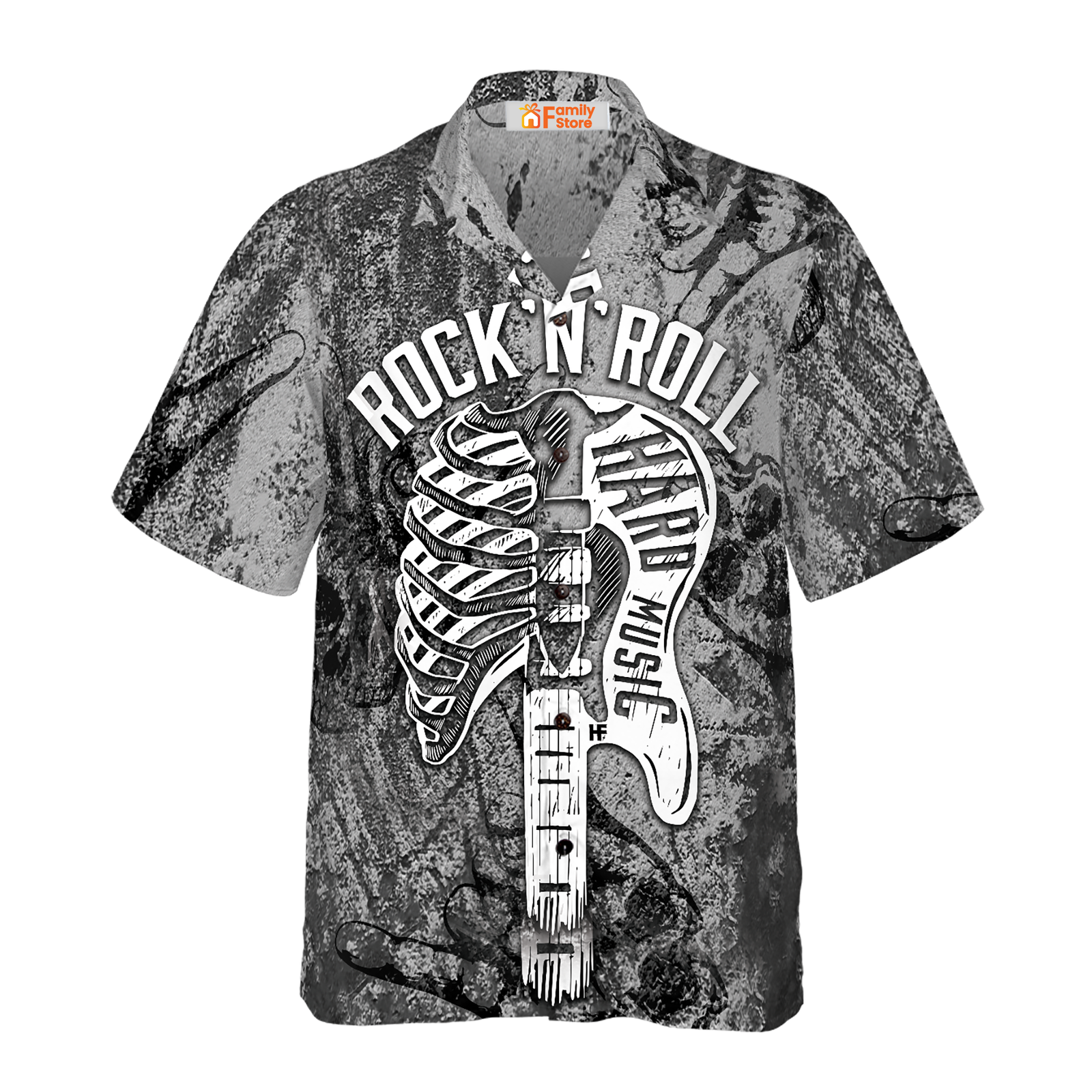 Long Live Rock 'n Roll Guitar Hawaiian Shirt for Men US Size Summer Style