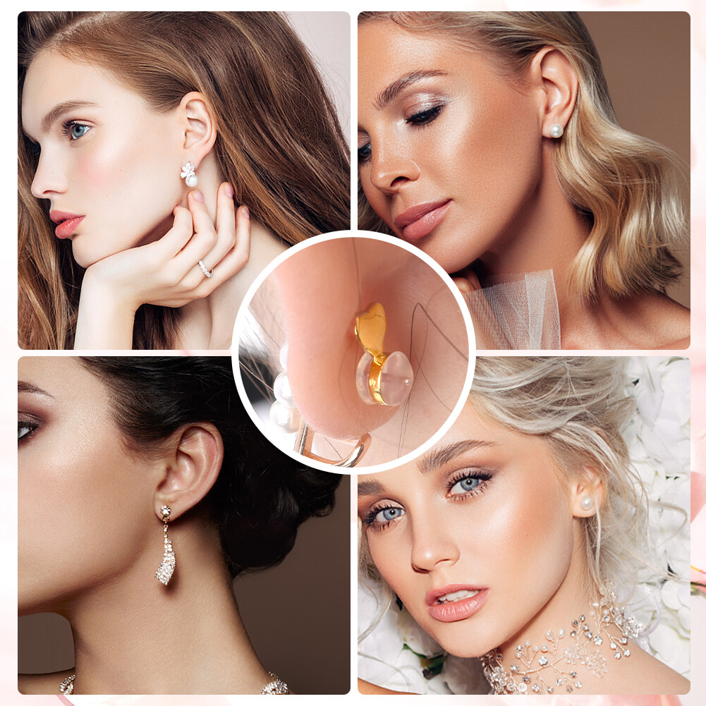 10pcs Women Earnut Earring Lifter Heart Shape Fashion Gift For Heavy