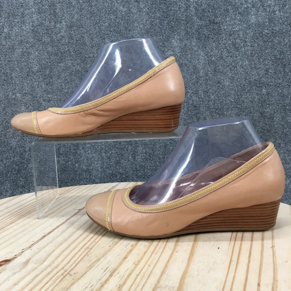 Zapatos de salón de cuña Cole Haan para mujer 7,5B tostado Milly sin cordones informales cómodos charol Foto 2 de 4