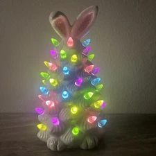 Tabletop Bunny Light Up Tree Decorations Bunny Tree Easter White