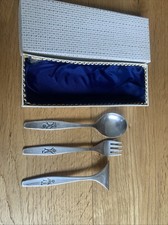 Auerhahn Couverts Pour Bébé Couverts Pour Enfants 90er Argenté 3 Pièces Rare