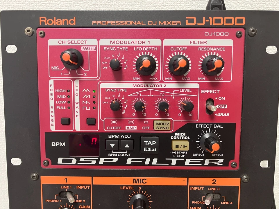 Roland DJ-1000 Mezclador DJ de 2 Canales Ecualizador de 3 Bandas Efectos DSP MIDI MIJ Usado Desde JAPÓN Foto 2 de 4