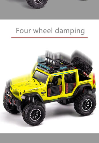 1/24 Jeeps Wrangler Rubicon Pickup Diecast Model Vehicle Sound & Light Kids Gift - Picture 12 of 20