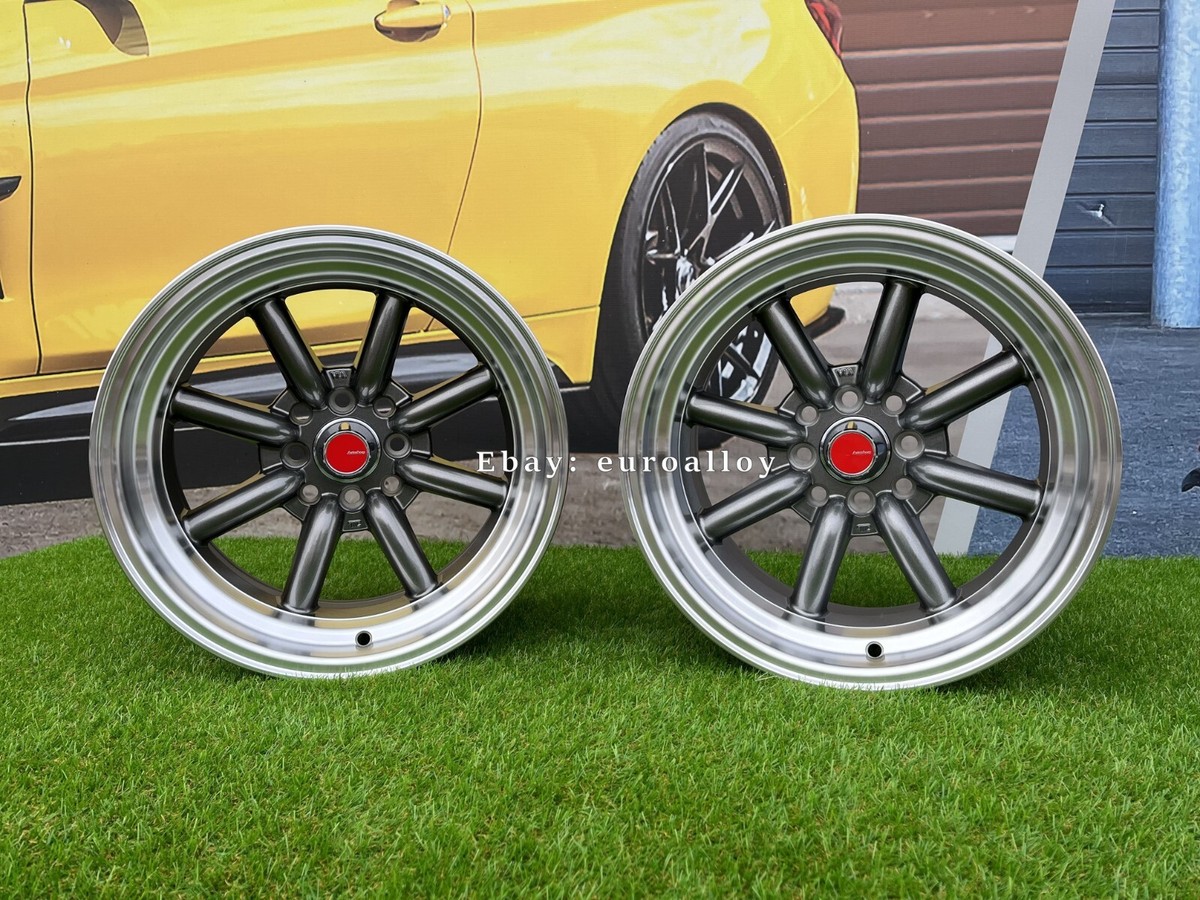 4 x 15 Inch 4x100 Watanabe JR19 Style Grey JDM Wheels: Fits For
