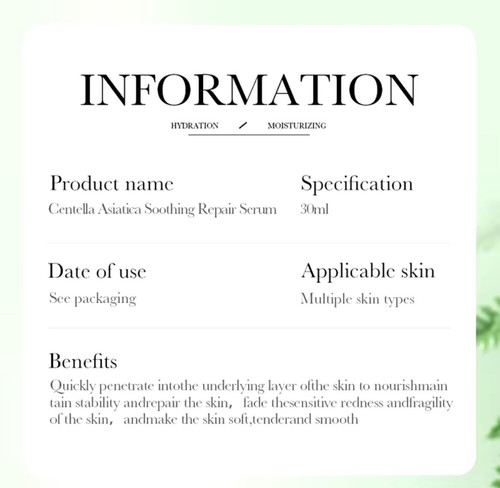 Centella Asiatica Extract Serum with Aloe and Green Tea for Soothing Sensitive - - Picture 4 of 4