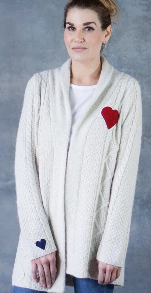 Suéter cardigã coração The Fishermen denim MÃE US$ 375 ESGOTADO💗 - Imagem 4 de 4