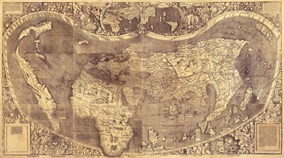 Waldseemuller World Map, , C1507 on Archival Paper first map of America!