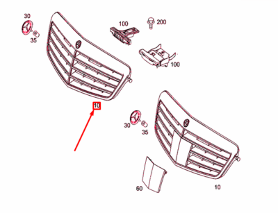 OEM Mercedes-Benz E W212 Radiator Grille A2128801383 Genuine for 