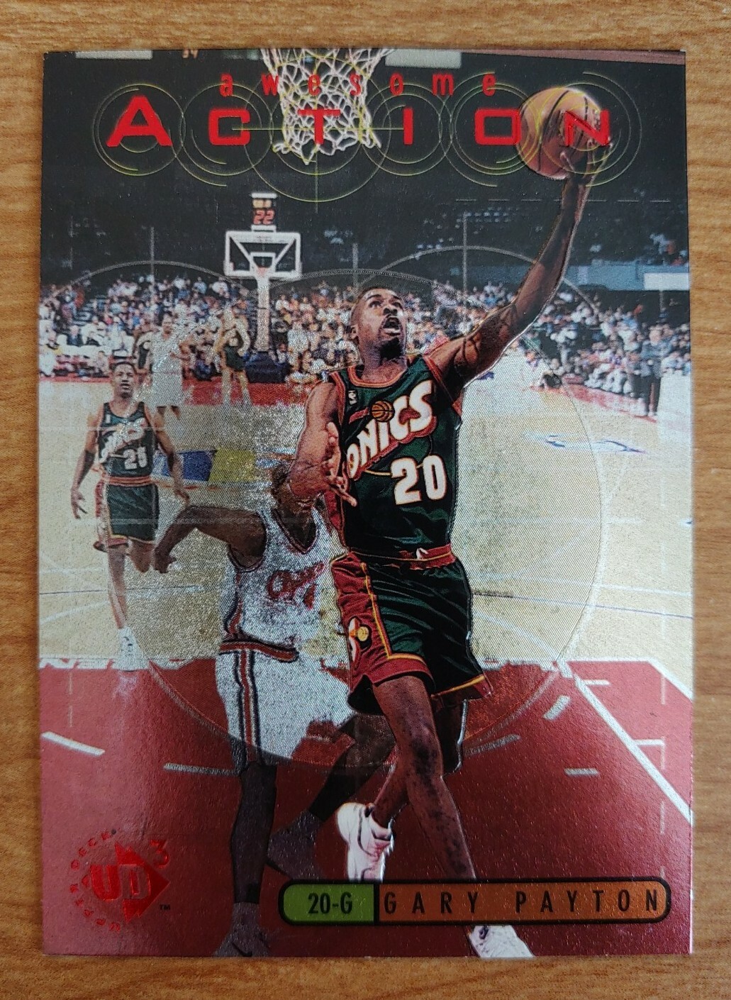 GARY PAYTON 1997-98 UD3 Awesome Action #A17 Seattle Supersonics