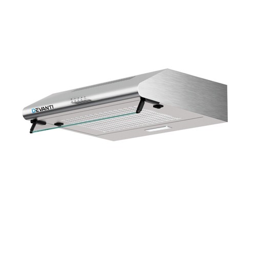 Devanti 600mm Range Hood 60cm Rangehood Kitchen Canopy LED Light Stainless Steel - Picture 2 of 9