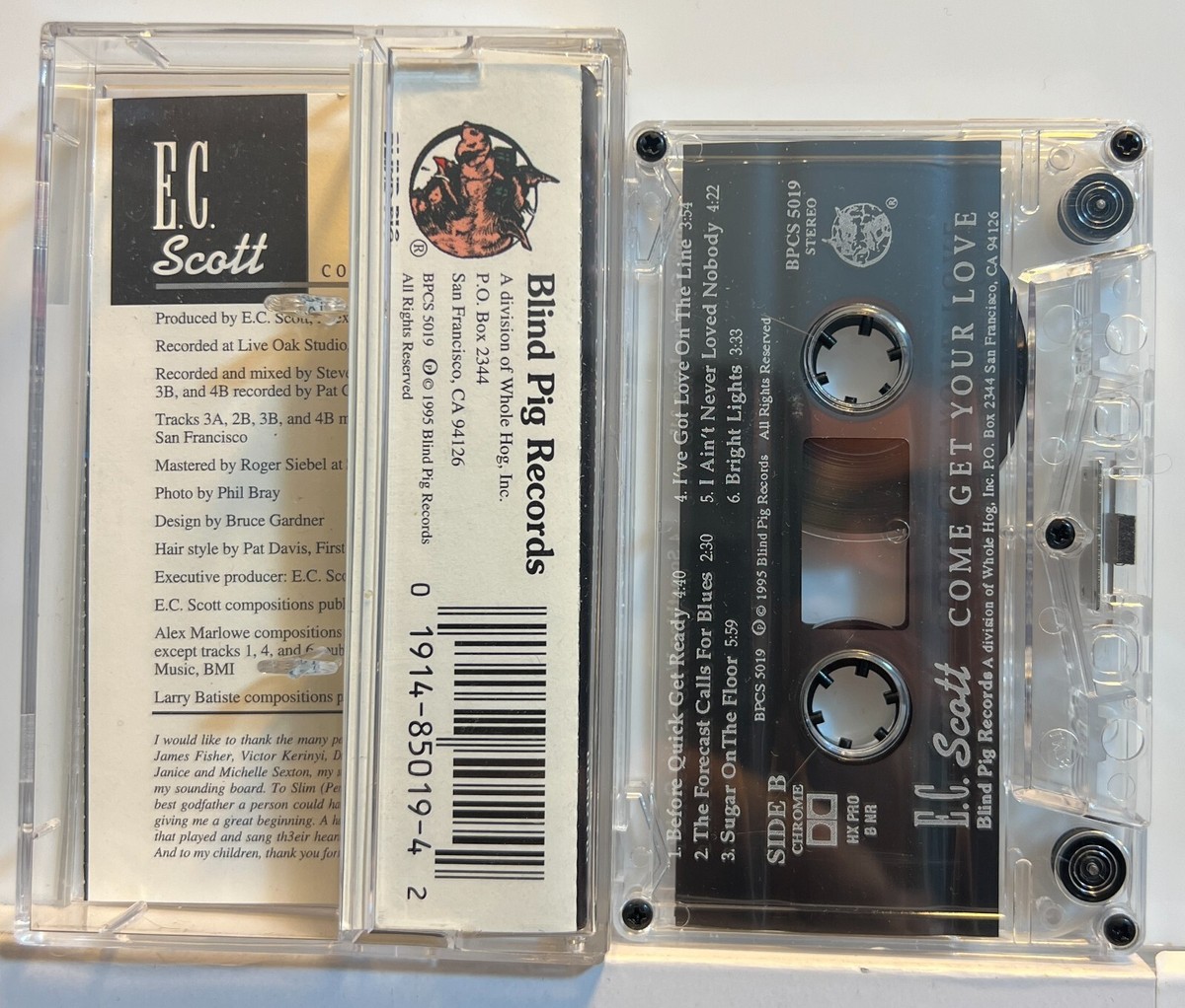 E.C. Scott : Come Get Your Love (Cassette Tape Blind Pig) *Rare