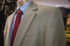 Ralph Lauren Men's 42L Brown Check 52 Silk 48 Wool Blazer Sport Coat 10131