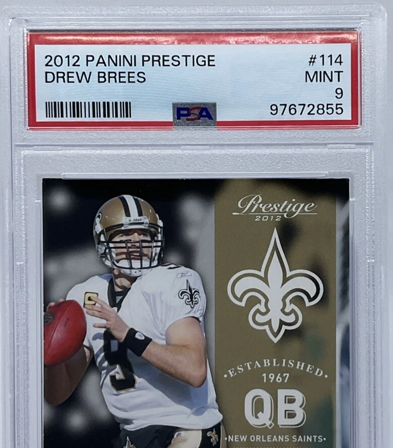 Drew Brees PSA 9 -2012 Panini Playoff Prestige -Saints, Purdue, Chargers, Canton - Image 2 of 4