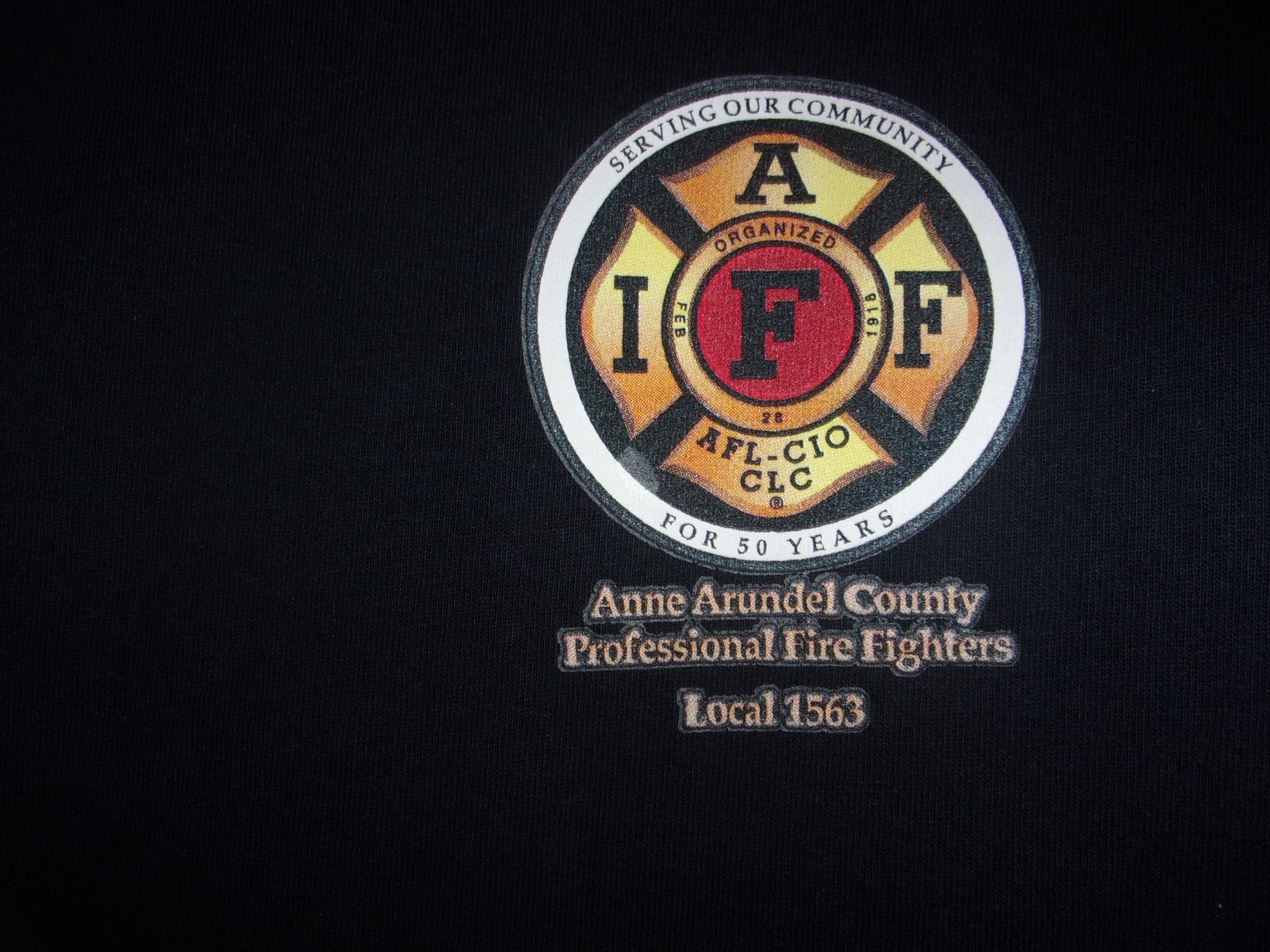 ANNE ARUNDEL COUNTY PROFESSIONAL FIREFIGHTERS LOCAL 1563 black XL t ...