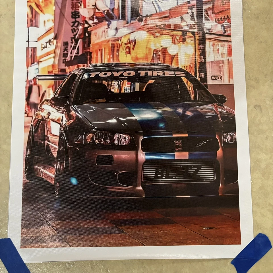 GT Sports Car Toyo Blitz On Night Streets ✅ Poster Canvas Wall Art ✅ 12 X 18 in - Image 2 of 4