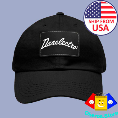 Danelectro Guitars Black Dad Hat With Leather Patch Adjustable Size