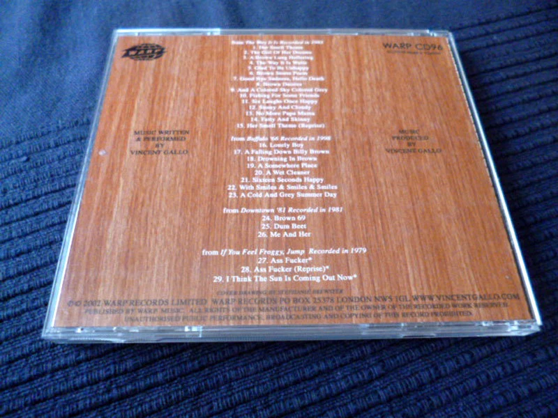 CD Vincent Gallo - Recordings Of Music For Film | Buffalo 66 The Way it Is WARP - Bild 3 von 3