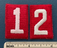 Vintage 1970s TROOP 12 Boy Scout Red White Unit Number PATCHES BSA RWS 1 2 21