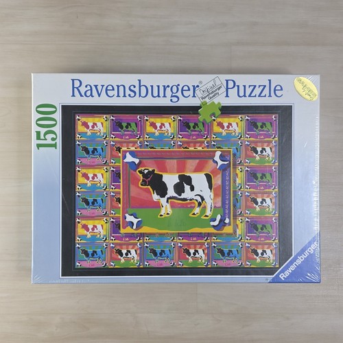 1994 RAVENSBURGER Rainbow Cow Jigsaw Puzzle 1500 Pieces #162161 Rare New Sealed
