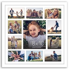 Americanflat 20x20 Collage Picture Frame White - Fits One 8x10, Four 5x5, Six