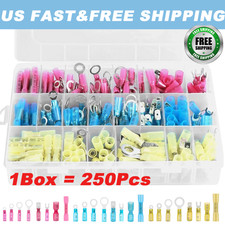 250Pcs Heat Shrink Tubing Wire Connectors Marine Automotive Waterproof Terminal