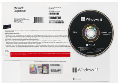 Microsoft Windows WIN 11 Pro 64Bit Deutsch OEM COA Lizenz DVD KEY 25H2