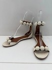 ALAIA IVORY LEATHER LA BOMBE STUDDED FLAT SANDALS SIZE 37.5 (7.5) $1,390 — photo 7