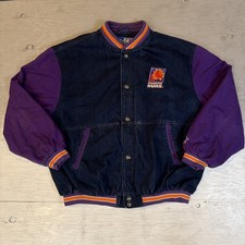RARE Vintage 90s NBA Starter Phoenix Suns Denim Basketball Jacket Sz 2XL