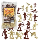TimMee COWBOYS and INDIANS 40 Processed Plastic Western 1:29 Figures Made in USA
