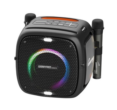 Portable Bluetooth Speaker with Two Microphones, TWS Pairing, Multicolor LED ...