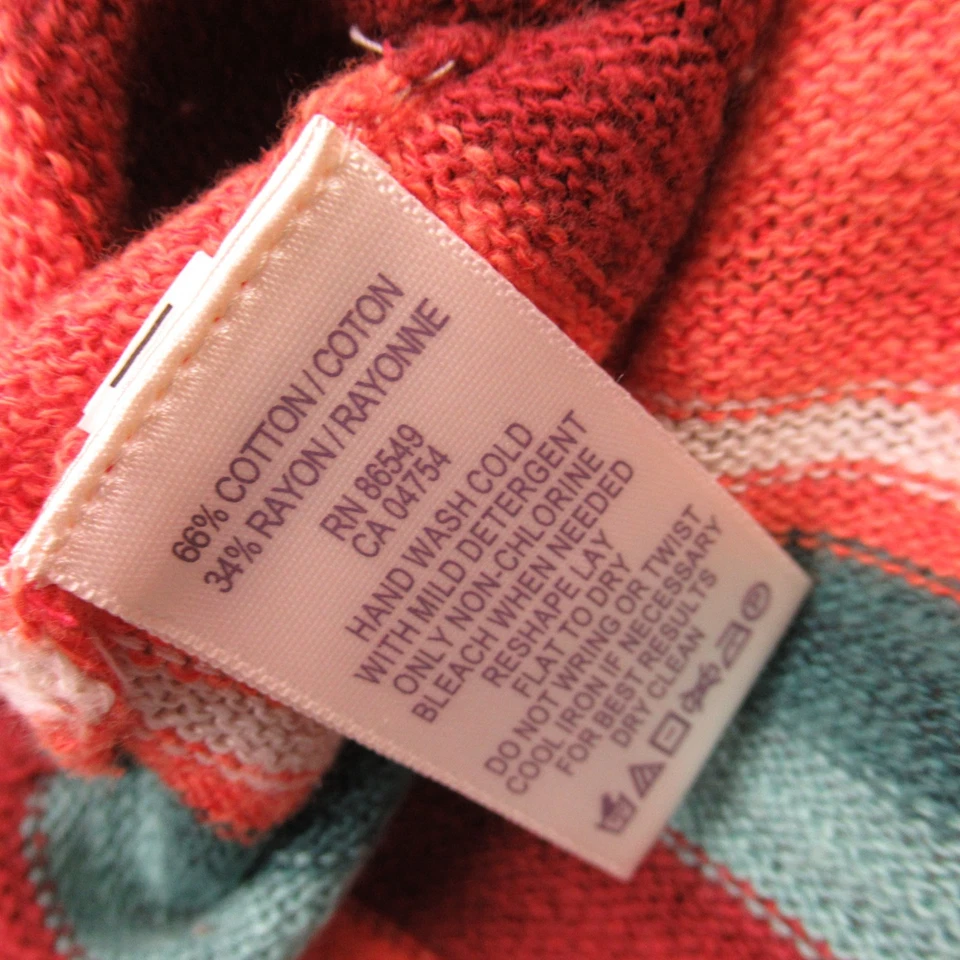 Camisa feminina Tommy Bahama XS manga curta leve gola redonda listras - Imagem 4 de 4