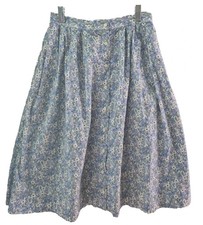 80s vintage L. L. Bean blue floral A line skirt with pockets