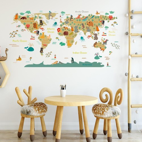 Adesivi murali giraffa multicolori per soggiorno camera da letto sala lettura arredamento camera dei bambini decalcomanie da parete in PVC rimovibili decorazione della casa  15