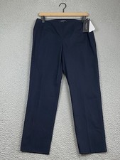 $498 Lafayette 148 New York Lexington Pants Women's Size 6 Navy Stretch Crop NWT