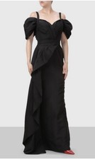 McQueen 100% Silk Ruffled Evening Dress new with tag  Size IT40/UK8