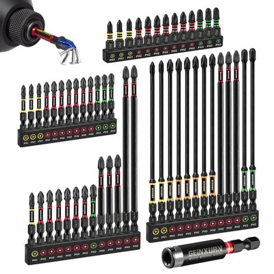52pcs Impact #1#2#3 Phillipes Screwdriver Bits Set, 1  53pcs-Mix-PH 