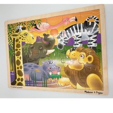 Melissa  Doug African Plains 24 Piece Wooden Jigsaw Puzzle 2937 Tray Puzzle 3 