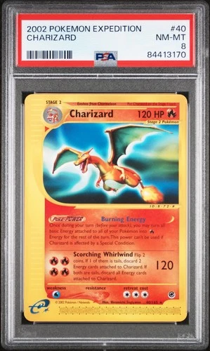 Charizard #40 2002 Pokemon Expedition PSA 8 NON HOLO RARE