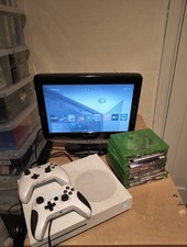 Xbox One S Console Bundle 10 Games and 2 Controllers Tested and Working