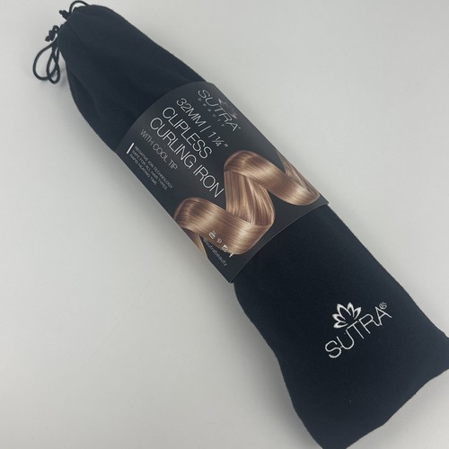 Sutra Beauty 32mm/1.25 Inch Ceramic Ionic Clipless Curling Iron Color Black New - Picture 11 of 14