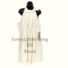 Vince Camuto Dress 18W Bow Tie Sleeveless Ivory Wedding Party NEW Minor Defect