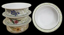 🌸 Dansk "Cafe Floral" Rimmed Cereal Fruit Bowl Set✨ 6 3/4", Service For 4, MINT